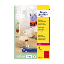 AVERY Zweckform Stick&Lift Etiquette, 210 x 297 mm, rouge