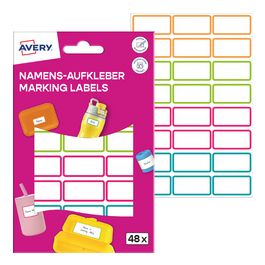 AVERY Étiquette de nom, film, 15 x 32 mm, cadre coloré
