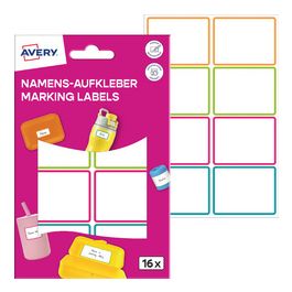 AVERY Étiquette de nom, film, 34 x 48 mm, cadre coloré