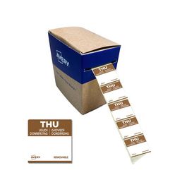 AVERY Étiquette jour THU, 25 x 25 mm, marron