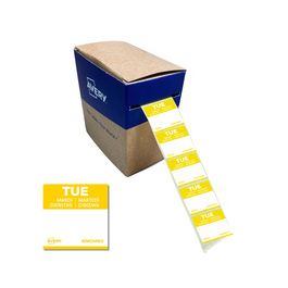 AVERY Étiquette jour TUE, 25 x 25 mm, jaune