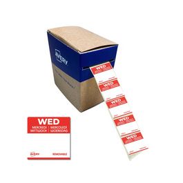 AVERY Étiquette jour WED, 25 x 25 mm, rouge