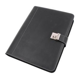 Alassio Classeur à anneaux, A4, simili cuir, noir