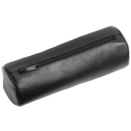 Alassio Trousse ronde XXL, en cuir, noir
