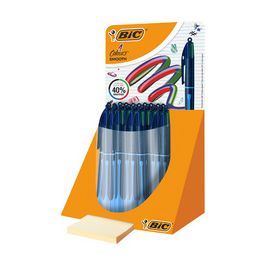 BIC Stylo à bille 4 Colours Smooth Drop, S, présentoir de 30