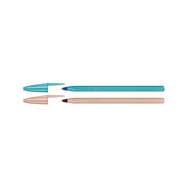 BIC Stylo à bille Cristal Glacé, assorti en bleu et rosé