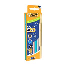 BIC Stylo à bille Cristal Glacé, boîte en carton de 4