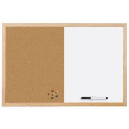 Bi-Office Tableau mixte, cadre en bois, (L)600 x (H)400 mm