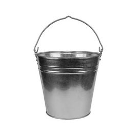 Bradas Seau en zinc, 7 litres, argent