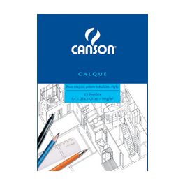 CANSON Bloc calque transparent, 25 feuilles, 90/95 g/m2, A4