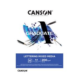 CANSON Bloc de dessin GRADUATE LETTERING MIXED MEDIA, A4