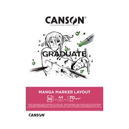 CANSON Bloc de dessin GRADUATE Manga Marker Layout, A4