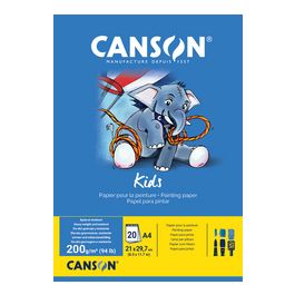 CANSON Bloc de papier pour la peinture Kids, A3, 200 g/m2