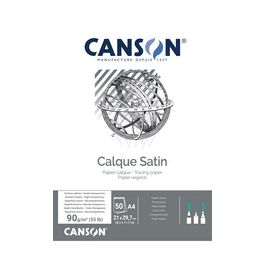 CANSON Bloc papier calque satin, 90/95 g/m2, A3