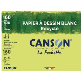 CANSON Papier à dessin recyclé, 240 x 320mm, 160 g/m2, blanc