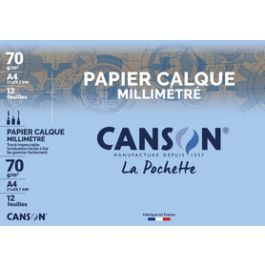 CANSON Papier calque millimétré, A4, 70 g/m2