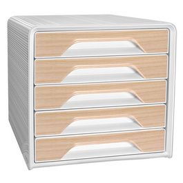 CEP Bloc de classement Smoove Silva, 5 tiroirs, blanc/hêtre
