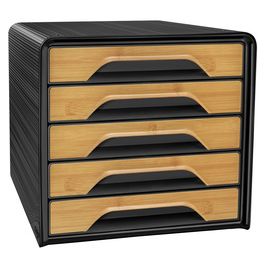 CEP Bloc de classement Smoove Silva, 5 tiroirs, noir/bambou