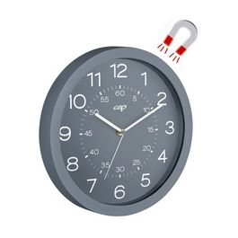 CEP Horloge murale mineral, montre quartz, magnétique, gris