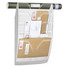 CEP Présentoir mural, A4, 5 compartiments, blanc/transparent