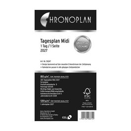 CHRONOPLAN Tagesplan 2027, 1 Tag/1 Seite, Midi, 96 x 172 mm
