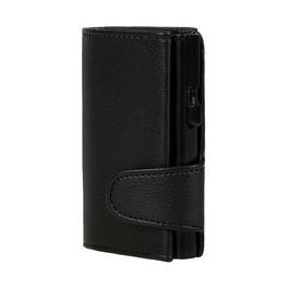 CLICKSAFE Porte-monnaie avec porte-cartes, simili cuir, noir