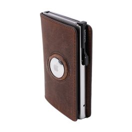 CLICKSAFE Portefeuille SLIM avec logement AirTag, marron