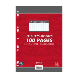 CONQUERANT SEPT Feuillets mobiles 210 x 297 mm, Seyès