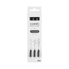 COPIC Feutre fin MULTILINER, set de 3, noir