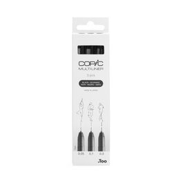 COPIC Feutre fin MULTILINER, set de 3, noir