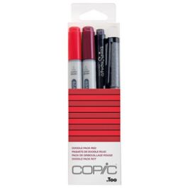 COPIC Marqueur ciao, kit de 4 "Doodle Pack Red"