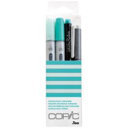 COPIC Marqueur ciao, kit de 4 "Doodle Pack Turquoise"