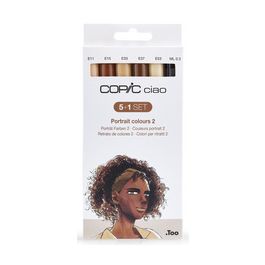 COPIC Marqueur ciao, kit de 5+1 "Portrait 2"