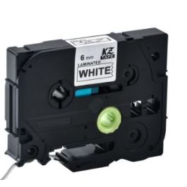 Ruban cassette compatible Brother TZE211 - noir, blanc