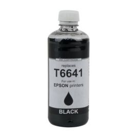 Bouteille d'encre compatible Epson C13T66414A / T6641 - noire