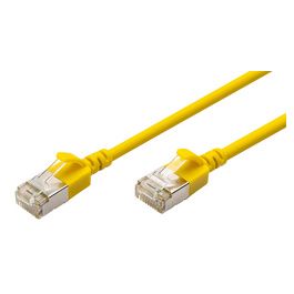 DIGITUS Câble de brassage Slim, cat. 6A, F/FTP, 0,3 m, jaune