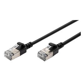 DIGITUS Câble de brassage Slim, cat. 6A, F/FTP, 0,3 m, noir