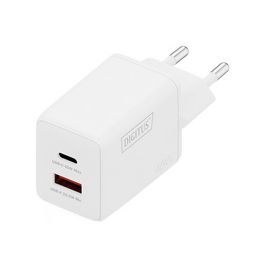 DIGITUS Chargeur secteur USB GaN, USB-C/USB-A, 45 W, blanc