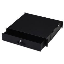 DIGITUS Tiroir à documents 19", 2 U, (RAL 9005), noir