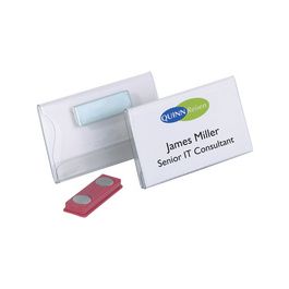 DURABLE&#x20;Badge&#x20;&#xE0;&#x20;aimant,&#x20;75&#x20;x&#x20;40&#x20;mm,&#x20;tranparent