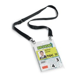 DURABLE Badge évènementiel, avec ruban en tissu, A6, noir