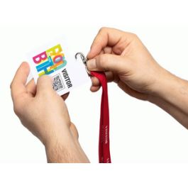 DURABLE Badge visiteur "VISITOR BADGE", film, blanc