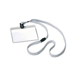 DURABLE Badge, avec lacet textile, 90 x 60 mm, gris