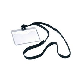 DURABLE Badge, avec lacet textile, 90 x 60 mm, noir
