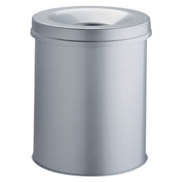 DURABLE Corbeille à papier SAFE, rond, 15 litres, gris