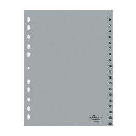 DURABLE Intercalaires en plastique, chiffres, A4, 20 touches