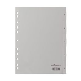 DURABLE Intercalaires en plastique, chiffres, A4, 5 touches