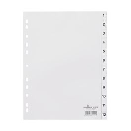 DURABLE Intercalaires en plastique, numérique, A4,12 touches