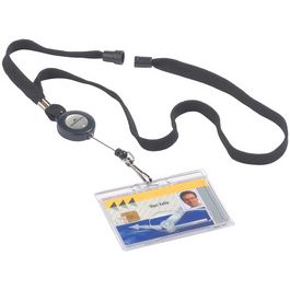 DURABLE Lacet textile 10 avec enrouleur, noir