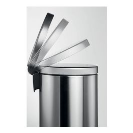 DURABLE Poubelle à pédale métal, rond, 12 litres, noir